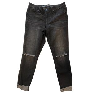 Mossimo Supply Co. Black Distressed Ankle Jeans Sz 10